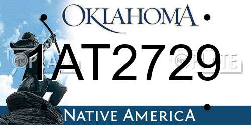 1AT2729 Oklahoma License Plate