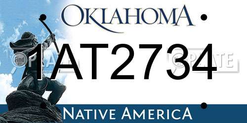 1AT2734 Oklahoma License Plate