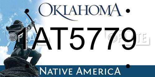1AT5779 Oklahoma License Plate