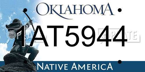 1AT5944 Oklahoma License Plate