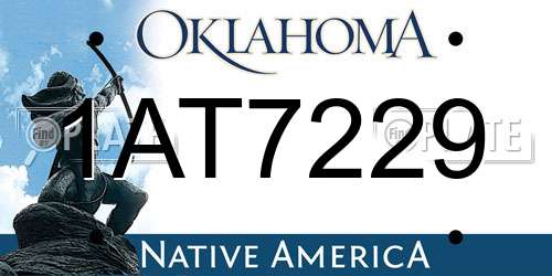 1AT7229 Oklahoma License Plate