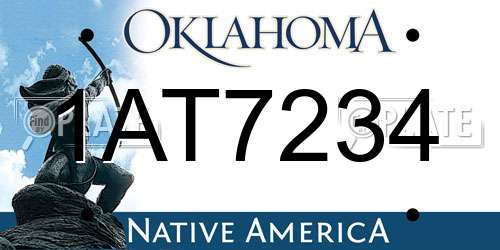 1AT7234 Oklahoma License Plate