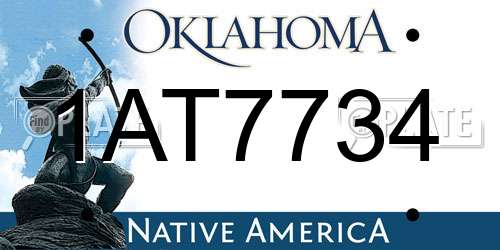 1AT7734 Oklahoma License Plate