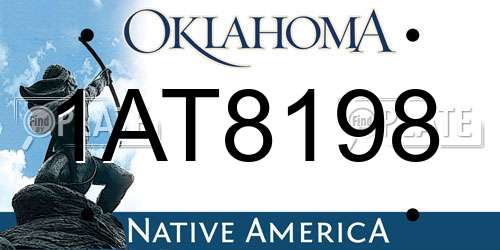 1AT8198 Oklahoma License Plate