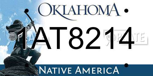 1AT8214 Oklahoma License Plate