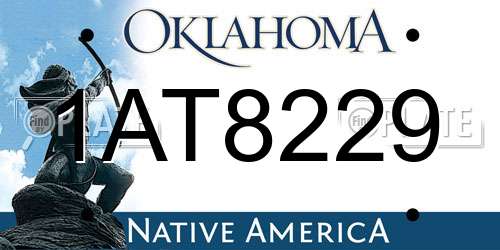 1AT8229 Oklahoma License Plate