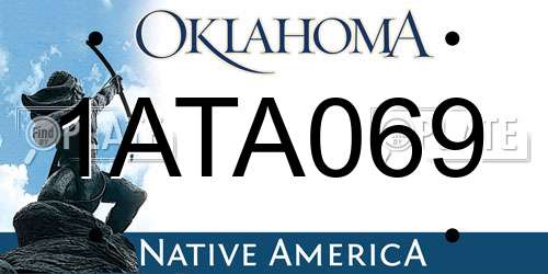 1ATA069 Oklahoma License Plate