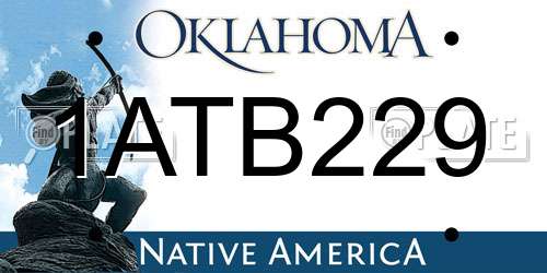 1ATB229 Oklahoma License Plate