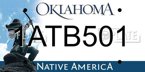 1ATB501 Oklahoma License Plate