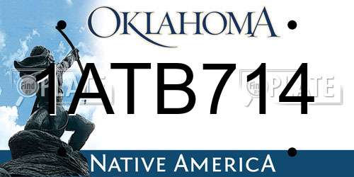 1ATB714 Oklahoma License Plate
