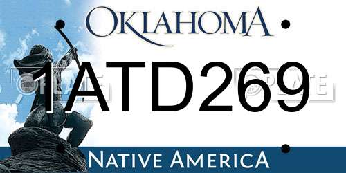 1ATD269 Oklahoma License Plate