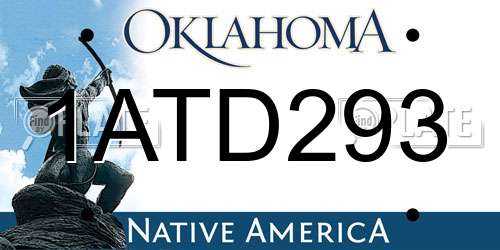 1ATD293 Oklahoma License Plate