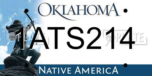 1ATS214 Oklahoma License Plate