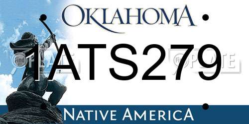 1ATS279 Oklahoma License Plate