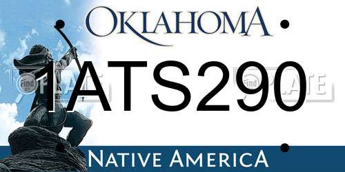 1ATS290 Oklahoma License Plate