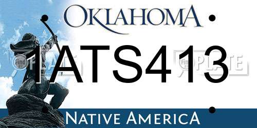 1ATS413 Oklahoma License Plate