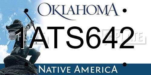 1ATS642 Oklahoma License Plate