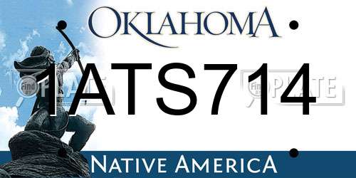 1ATS714 Oklahoma License Plate