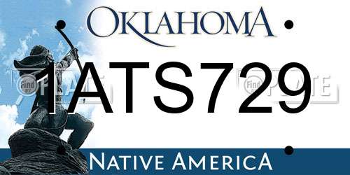 1ATS729 Oklahoma License Plate