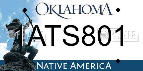 1ATS801 Oklahoma License Plate