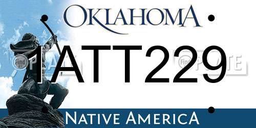 1ATT229 Oklahoma License Plate