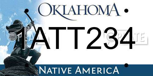 1ATT234 Oklahoma License Plate