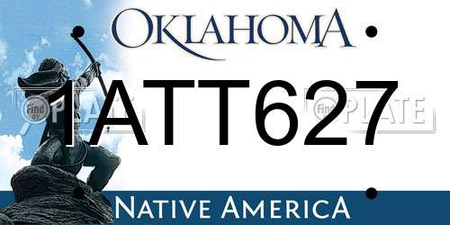 1ATT627 Oklahoma License Plate