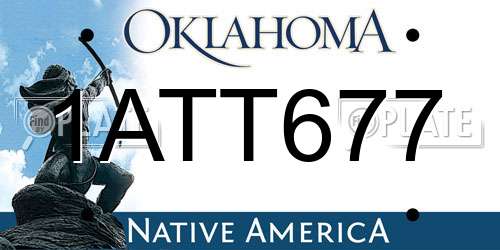 1ATT677 Oklahoma License Plate