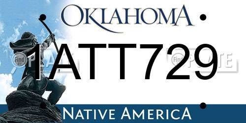 1ATT729 Oklahoma License Plate