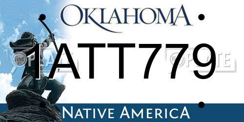 1ATT779 Oklahoma License Plate