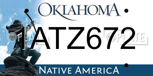 1ATZ672 Oklahoma License Plate