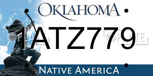 1ATZ779 Oklahoma License Plate