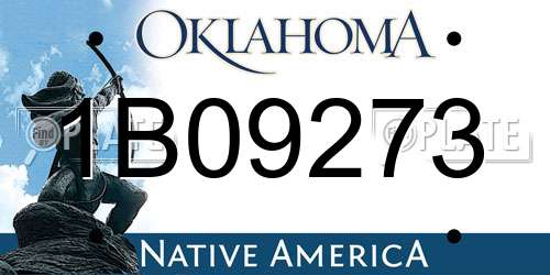 1B09273 Oklahoma License Plate