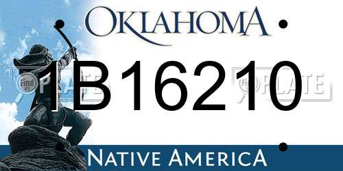 1B16210 Oklahoma License Plate
