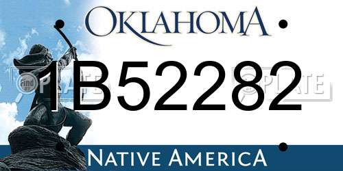 1B52282 Oklahoma License Plate