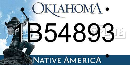 1B54893 Oklahoma License Plate