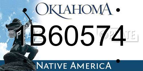1B60574 Oklahoma License Plate