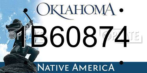 1B60874 Oklahoma License Plate
