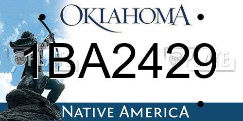 1BA2429 Oklahoma License Plate