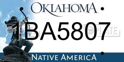1BA5807 Oklahoma License Plate