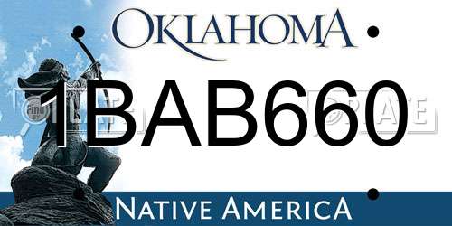 1BAB660 Oklahoma License Plate