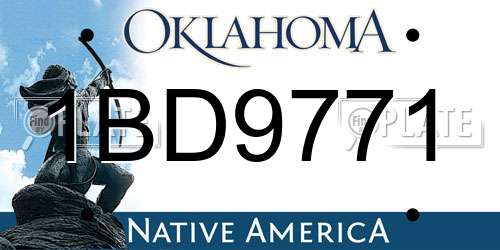 1BD9771 Oklahoma License Plate