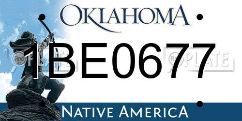 1BE0677 Oklahoma License Plate