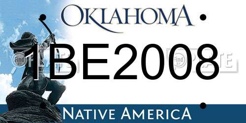 1BE2008 Oklahoma License Plate