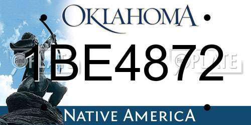 1BE4872 Oklahoma License Plate