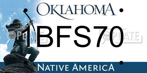 1BFS70 Oklahoma License Plate