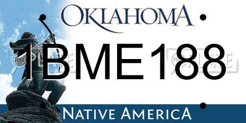 1BME188 Oklahoma License Plate