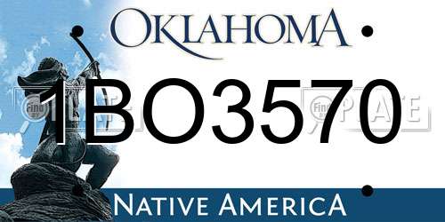 1BO3570 Oklahoma License Plate