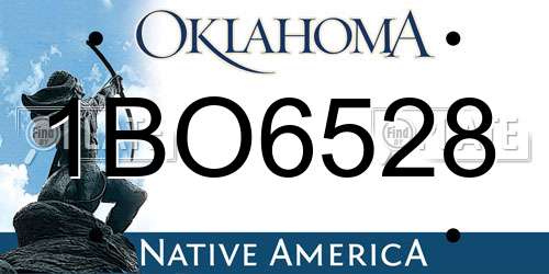 1BO6528 Oklahoma License Plate