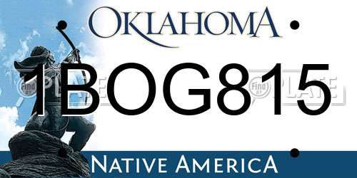 1BOG815 Oklahoma License Plate